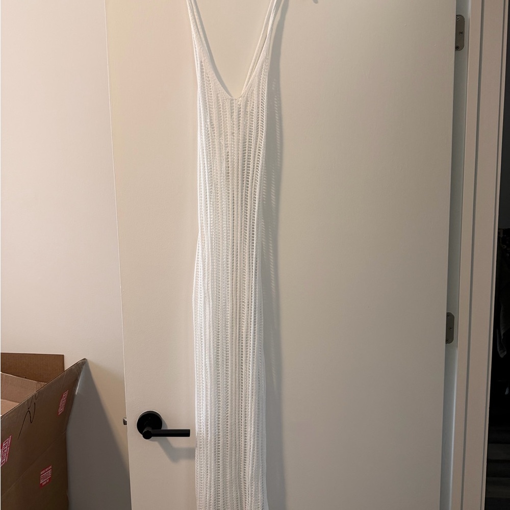 Cupshe White Crochet Maxi Swim Coverup